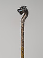 Hairpin, Silver inlaid with glass, China