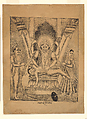 Narasimha Kills the Demon-King Hiranyakashipu, Lithograph, Eastern India, Kolkata, West Bengal