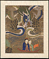 Figures with dragons, Unidentified artist, Ink and color on paper, Korea