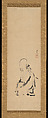 Painting of Jurōjin, Kano Tsunenobu (Japanese, 1636–1713), One of a triptych of hanging scrolls; ink and color on paper, Japan