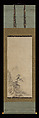 Chinese Woman in a Boat and Figures in Landscapes, Attributed to Kano Kōi (Japanese, died 1636), Triptych of hanging scrolls; ink and color on paper, Japan