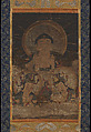 Buddha with Two Attendants, Unidentified artist Japanese (?), Hanging scroll; ink and color on paper, probably Japan