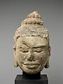 Head of Buddha or Bodhisattva, Stone, Cambodia