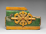 Tile with Vajra from the Porcelain Pagoda, Glazed stoneware, China