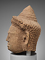 Head of a Deity(?), Red sandstone, Cambodia