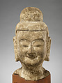 Head of a Buddha, Limestone with traces of pigment, China