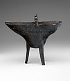 Ritual wine cup (jue), Copper alloy, China