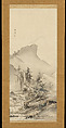 Mountain Village in Spring, Kano Hōgai Japanese, Hanging scroll; ink and color on paper, Japan