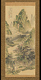 Spring Landscape, Okada Hankō Japanese, Hanging scroll; ink and color on paper, Japan