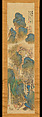 Immortals Playing Weiqi in the Mountains, Hashimoto Kansetsu Japanese, Hanging scroll; ink and color on satin, Japan