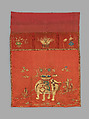 Table Vallance with Elephant, Silk and metal thread embroidery on silk satin, China