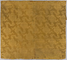 Valance with landscape, Silk and metal thread embroidery on silk satin, China