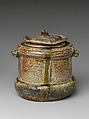 Freshwater Jar (Mizusashi), titled Hotei, Stoneware with natural ash glaze (Iga ware), Japan