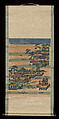 Scenic Spots of Zhenjiang, Hanging scroll; woodblock print; ink on paper with additional hand coloring, China