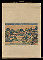 Scenic Spots of Zhenjiang, Hanging scroll; woodblock print; ink on paper with additional hand coloring, China
