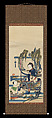 Boys Picking Lotus, Hanging scroll; woodblock print; ink on paper with additional hand coloring, China