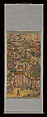 Story of the Western Chamber, Hanging scroll; woodblock print; ink on paper with additional hand coloring, China