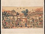 Picture of a Happy Family, Hanging scroll; woodblock print; ink on paper with additional hand coloring, China