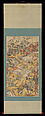 Twenty-Eight Constellations Battle at Kunyang, Hanging scroll; woodblock print; ink on paper with additional hand coloring, China