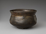 Tea Bowl Named "Kaedegure" (Twilight by the Maples), Attributed to Raku Chōjirō (Japanese, 1516–1592), Earthenware with black glaze (Raku ware), Japan