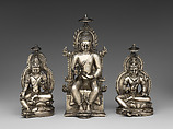 Buddha, Avalokiteshvara and Vajrapani, Cast silver, Indonesia, Central Java