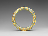 Jewelled Armlet, Nephrite with pearl, coral, and amber, India