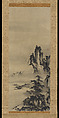 Landscapes of Autumn and Winter, Spurious seal of Tenshō Shūbun (Japanese, active 1414–before 1463), Diptych of hanging scrolls; ink and color on paper, Japan