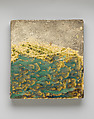 Tile, Stoneware with glaze; Mino ware, Oribe type, Japan