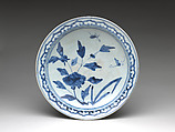Large Plate, Porcelaneous stoneware painted in underglaze blue (Arita ware, Imari type), Japan
