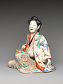 Figure of a Seated Beauty, Porcelain with overglaze enamels (Hizen ware, Kakiemon type), Japan
