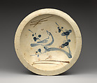 Ishizara Plate with Design of Bird on a Branch, Stoneware (Seto ware), Japan