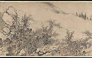 Three Visits to the Thatched Hut of Zhuge Liange, Su Liupeng (Chinese, 1791–1862), Handscroll; ink and color on paper, China