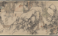 Three Visits to the Thatched Hut of Zhuge Liange, Su Liupeng (Chinese, 1791–1862), Handscroll; ink and color on paper, China