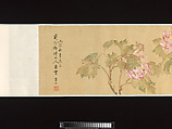 Flowers in Rain through the Four Stages of Meditation, Xugu (Zhu Huairen) (Chinese, 1823–1896), Handscroll; ink  and color on silk, China