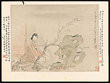 Gentlewomen, Hu Xigui (Chinese, 1839–1883), Album of twelve leaves; ink and color on paper, China