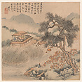 Landscapes after old masters, Huang Jun (Chinese, 1775–1850), Album of eight leaves; ink and color on paper, China