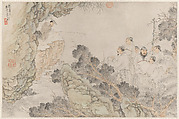 Woodcutter at the Floating Mountain, Su Liupeng  Chinese, Album leaf; ink and color on paper, China