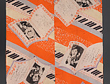 Woman’s Under-Kimono (Nagajuban) with Piano Keys and Libretti from Two Songbooks, Silk with printed design, Japan