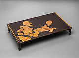 Writing Table (Bundai) with Melons and Squirrels, Lacquered wood with gold hiramaki-e and e-nashiji (“pear-skin picture”), Japan