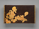Writing Table (Bundai) with Melons and Squirrels, Lacquered wood with gold hiramaki-e and e-nashiji (“pear-skin picture”), Japan