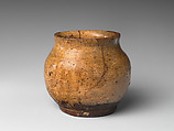 Bowl, Clay with light brown crackled glaze; foot unglazed; lacquer repairs (Ki Seto ware), Japan