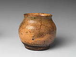 Bowl, Clay with light brown crackled glaze; foot unglazed; lacquer repairs (Ki Seto ware), Japan