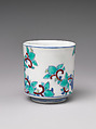 One of Three Cups with Floral Designs, from a Set of Twenty, Porcelain with underglaze blue and overglaze enamels (Hizen ware, Nabeshima type), Japan