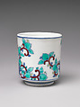 One of Three Cups with Floral Designs, from a Set of Twenty, Porcelain with underglaze blue and overglaze enamels (Hizen ware, Nabeshima type), Japan