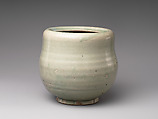 Freshwater Jar (Mizusashi), Porcelain with celadon glaze (Hizen ware, early Imari type); lacquer cover, Japan