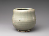 Freshwater Jar (Mizusashi), Porcelain with celadon glaze (Hizen ware, early Imari type); lacquer cover, Japan