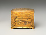 Incense Box with Design of Maple and and Mountain Scenery, Gold maki-e on black lacquer, Japan