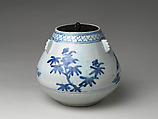 Water Jar with Pines, Porcelain with underglaze blue (Hizen ware, early Imari type), Japan