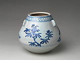 Water Jar with Pines, Porcelain with underglaze blue (Hizen ware, early Imari type), Japan