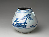 Water Jar with Pines, Porcelain with underglaze blue (Hizen ware, early Imari type), Japan